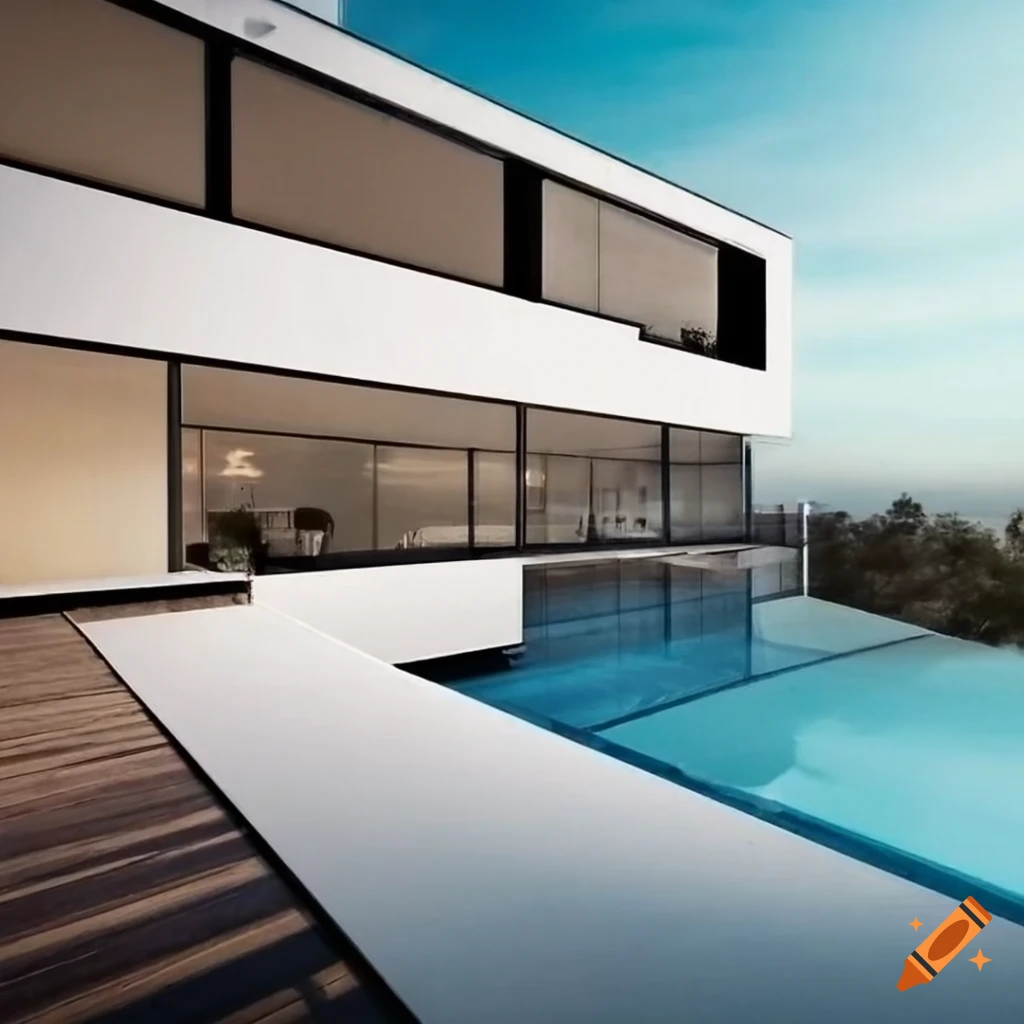 Viewpoint outside, perspective eye height 185cm, architecture, modern