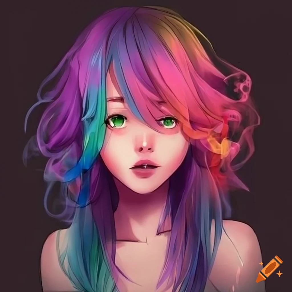 rainbow smoke girl
