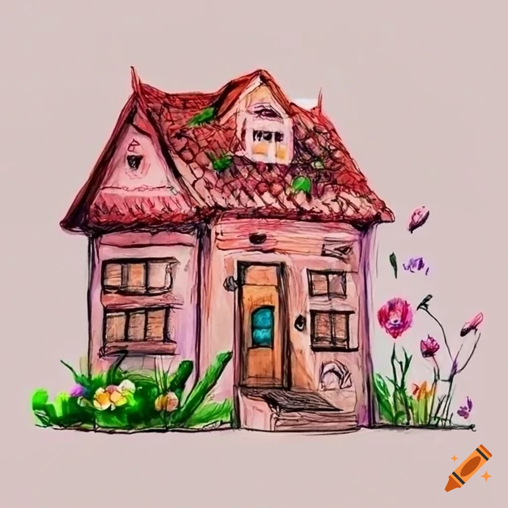 Cute Watercolor House Valentine's Day Hearts Flowers White Background Blue  Stock Illustration by ©Sunniwa #233556058