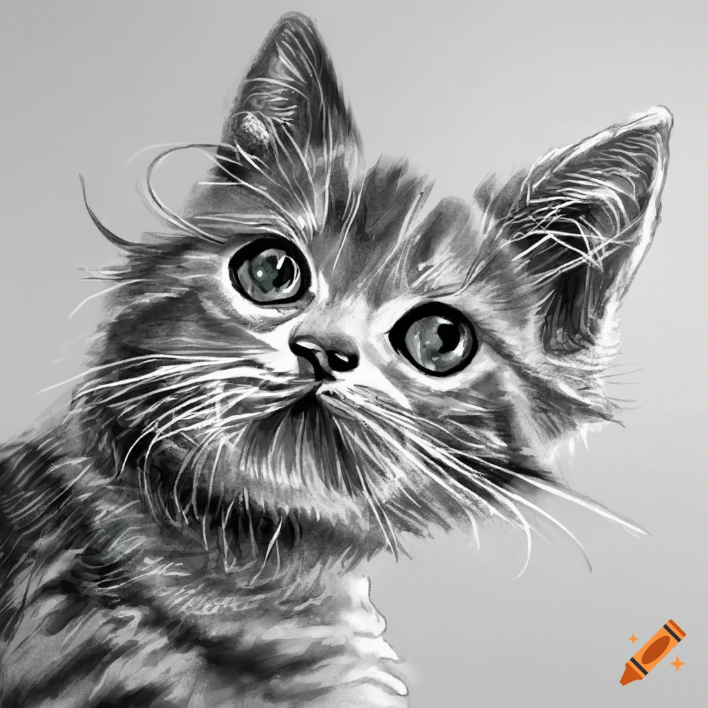 Draw kittens no colors