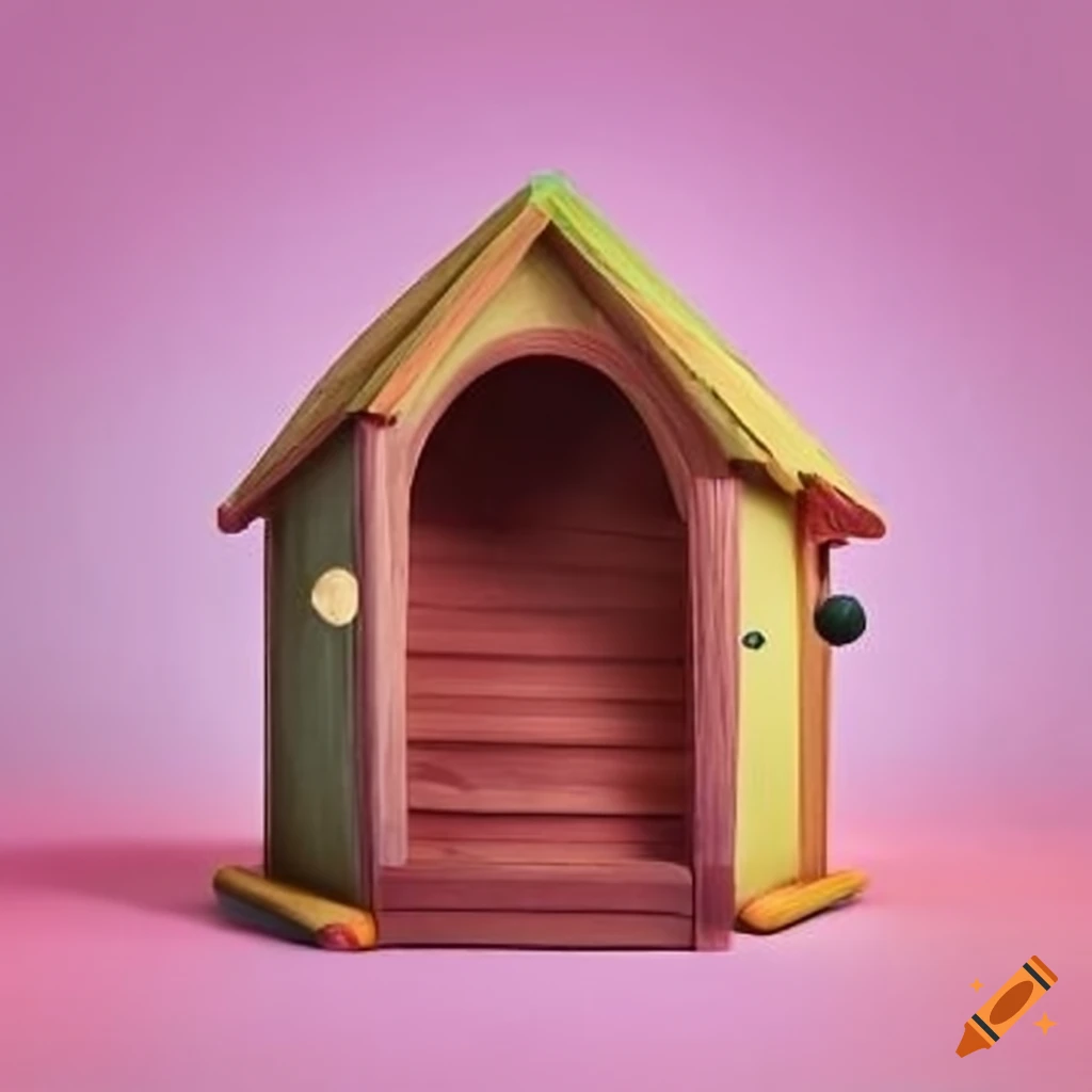 dog house cartoon red