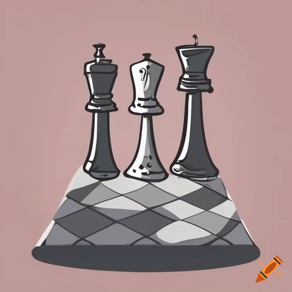 king and queen chess pieces drawings