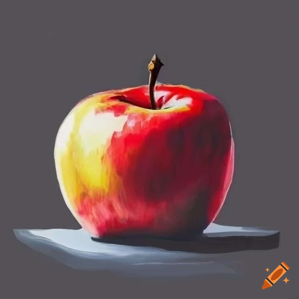 Premium Photo | Red apple sketch with pencil