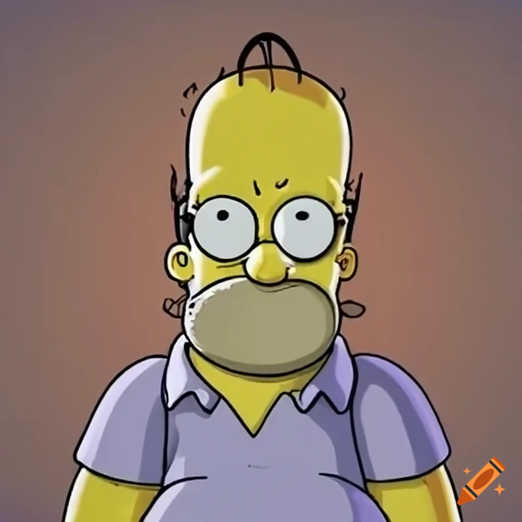 Simpsons Negative A man with features similar to homer simpson from the simpsons on Craiyon