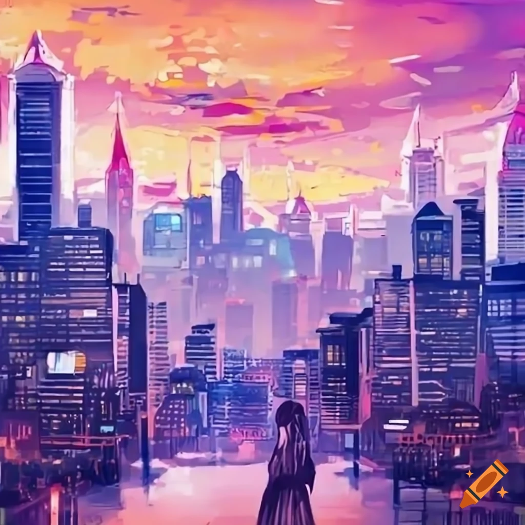 Anime cityscape