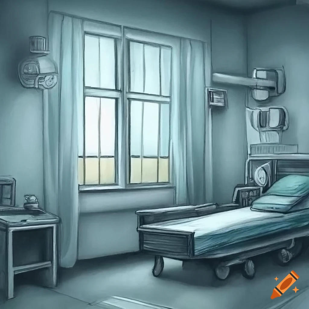 Hospital room, pencil realistic drawing , real on Craiyon