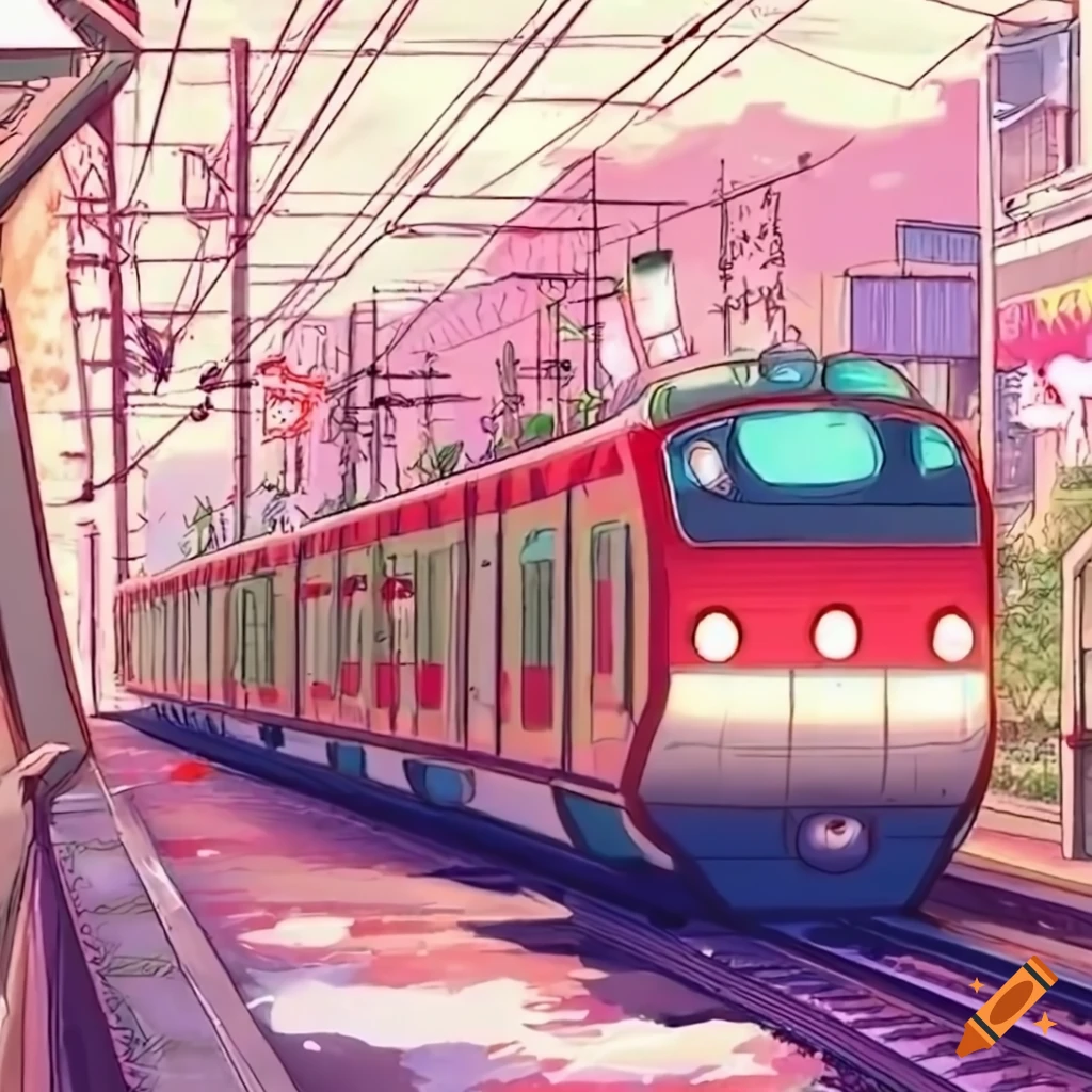High quality masterpiece, landscape, anime train passing through bodies of  water on tracks, bright starry sky. BREAK Romantic train, pixiv - SeaArt AI