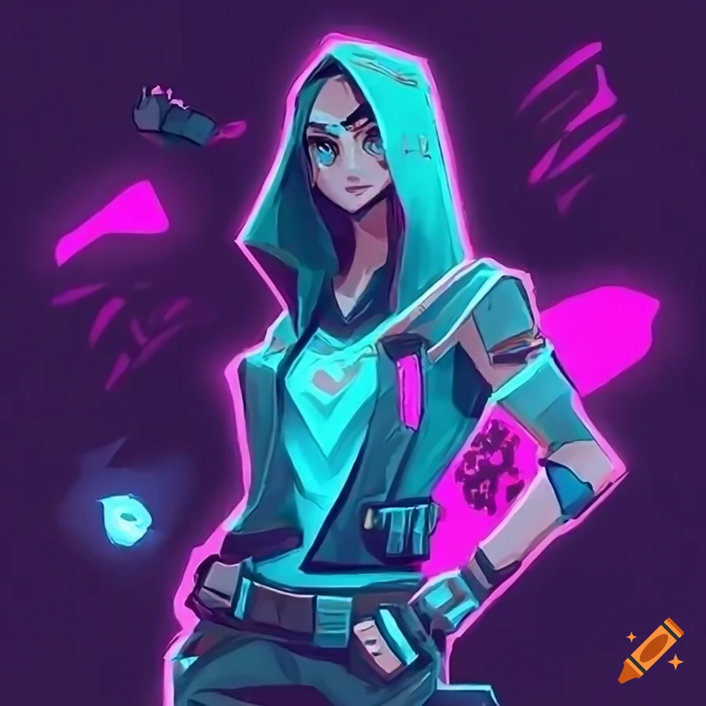 Neon valorant agent draw