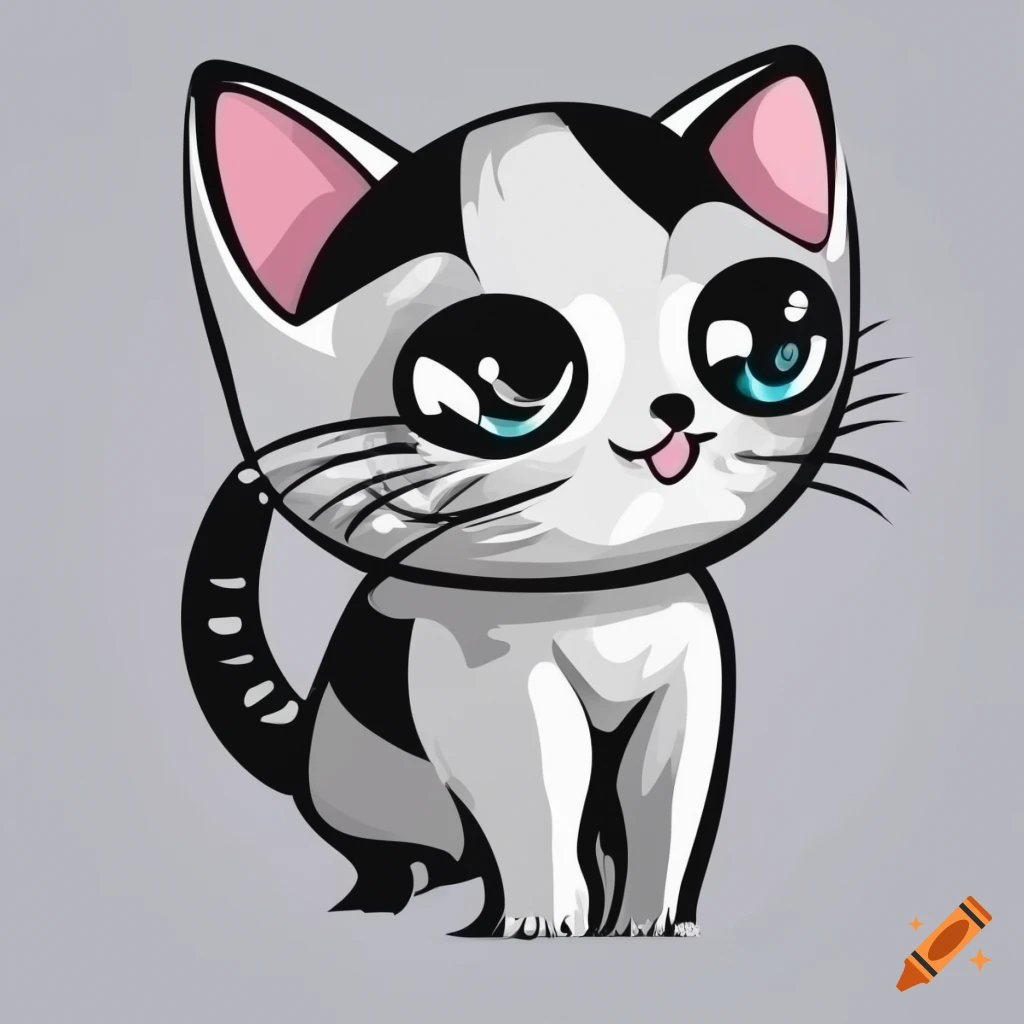 Cute cat kawaii chibi Royalty Free Vector Image