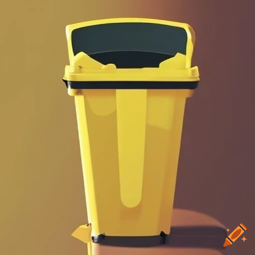 Yellow bin on Craiyon