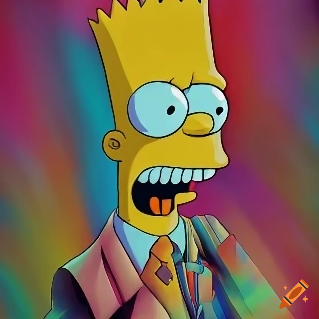 Simpsons Negative Bart simpson cubism