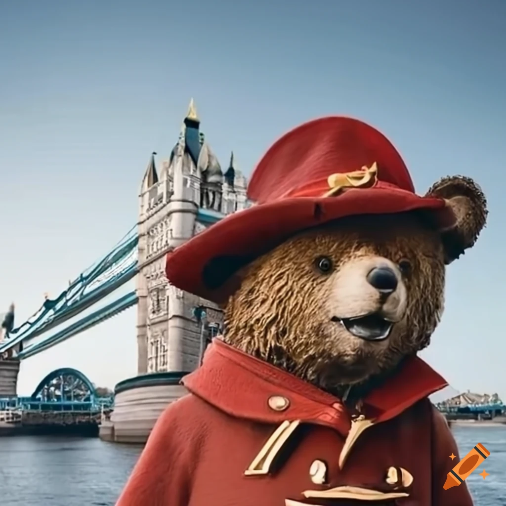 Paddington Bear arrives at Tower Bridge