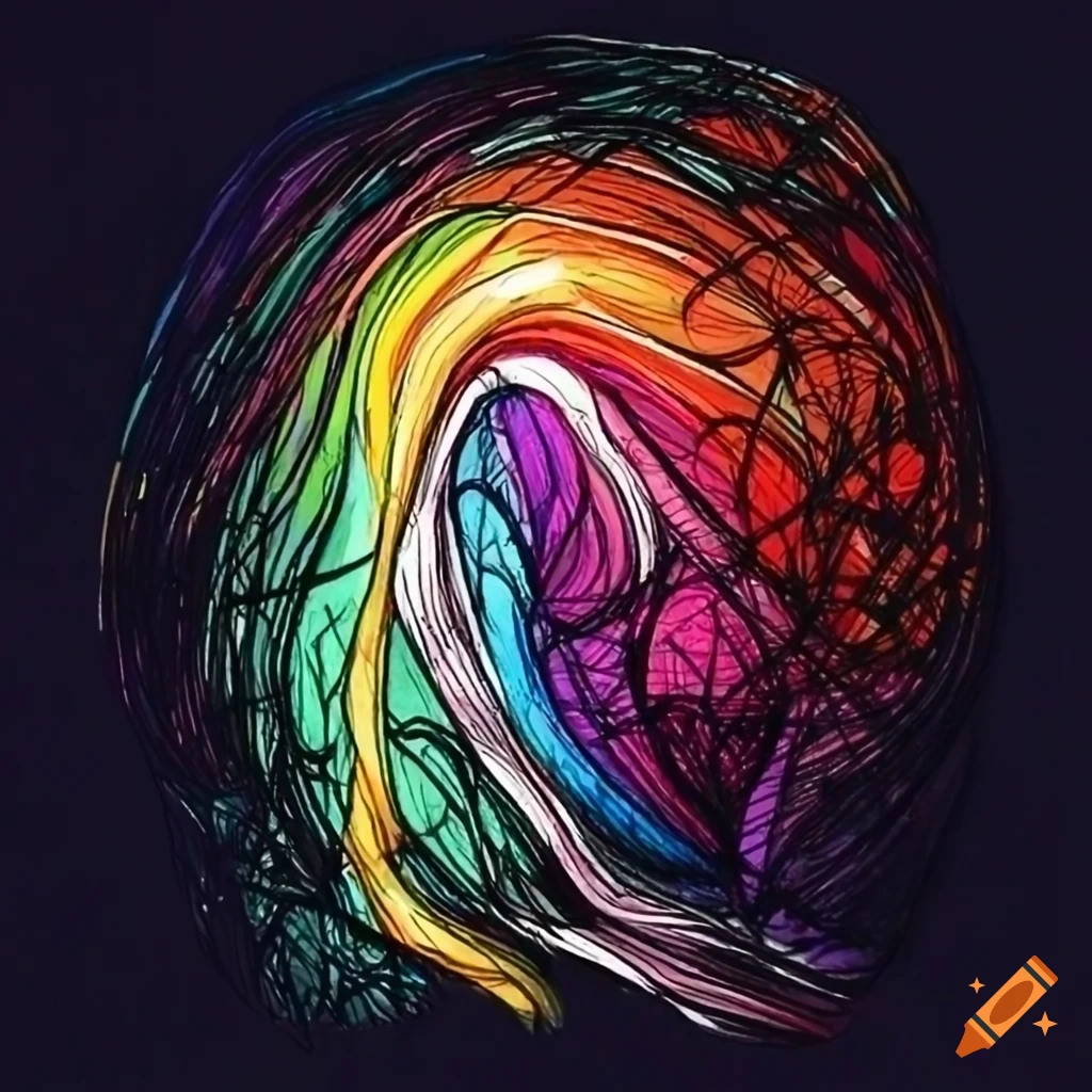 Black and white abstract drawing on Craiyon