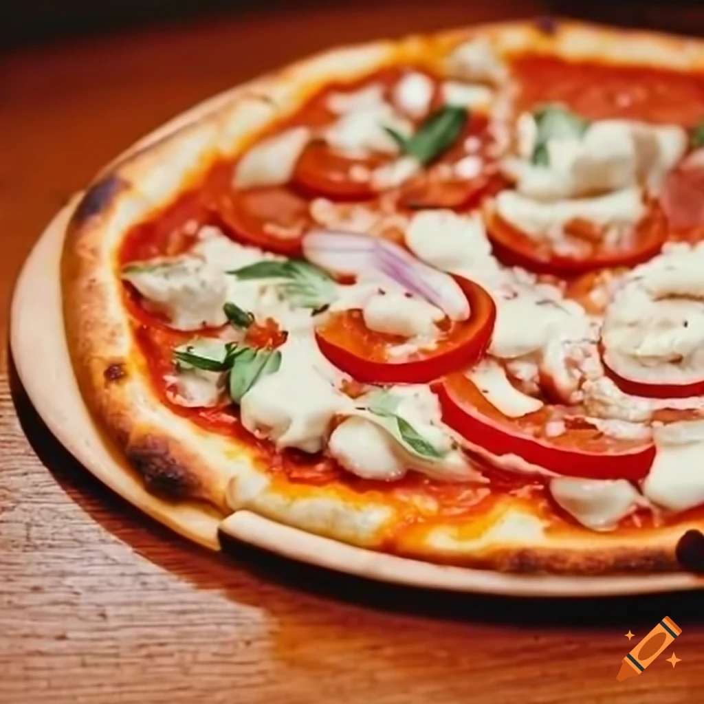 Pizza diavola tomato sauce, mozzarella, spicy pepperoni, onions, chili