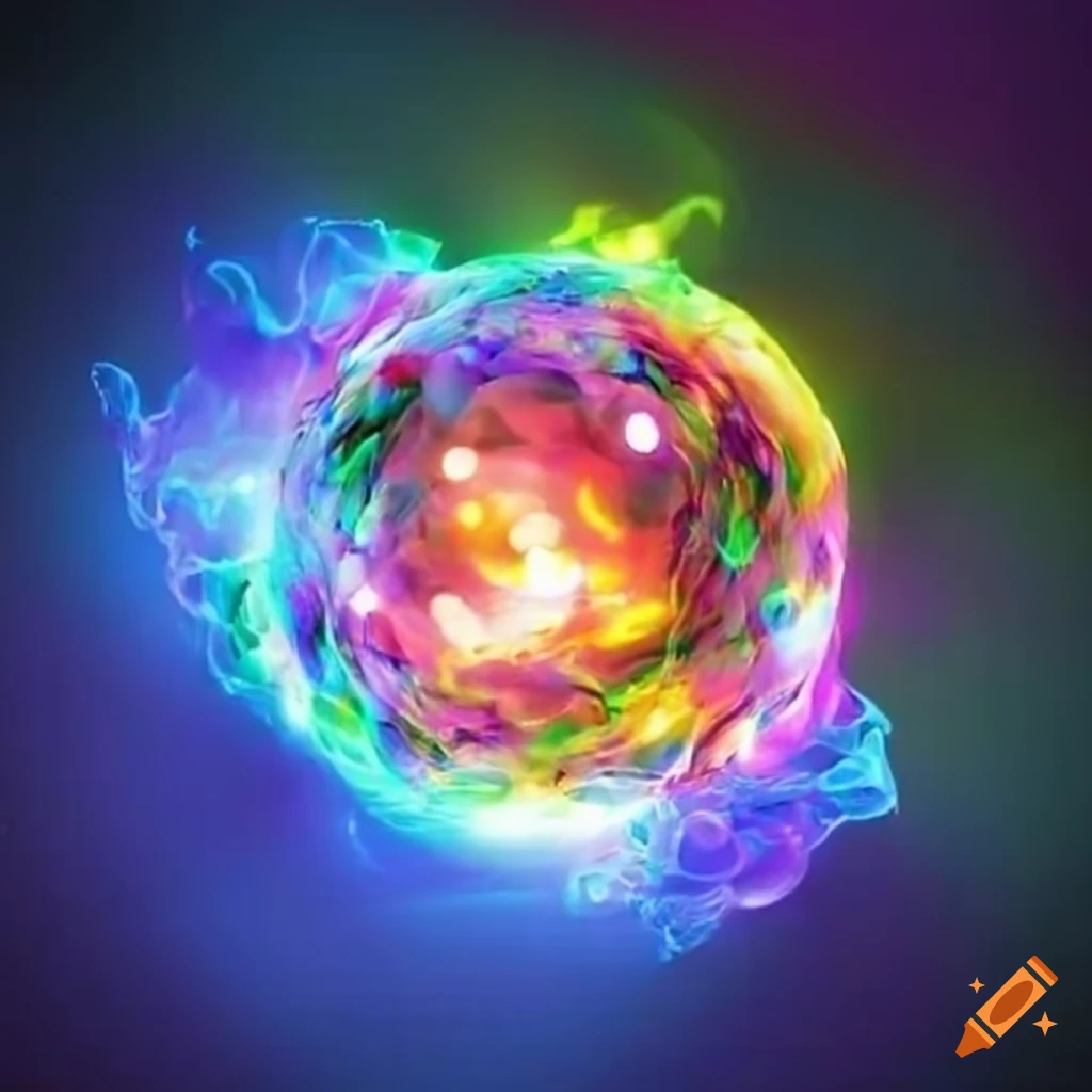 A clear glowing orb filled with colorful elemental power
