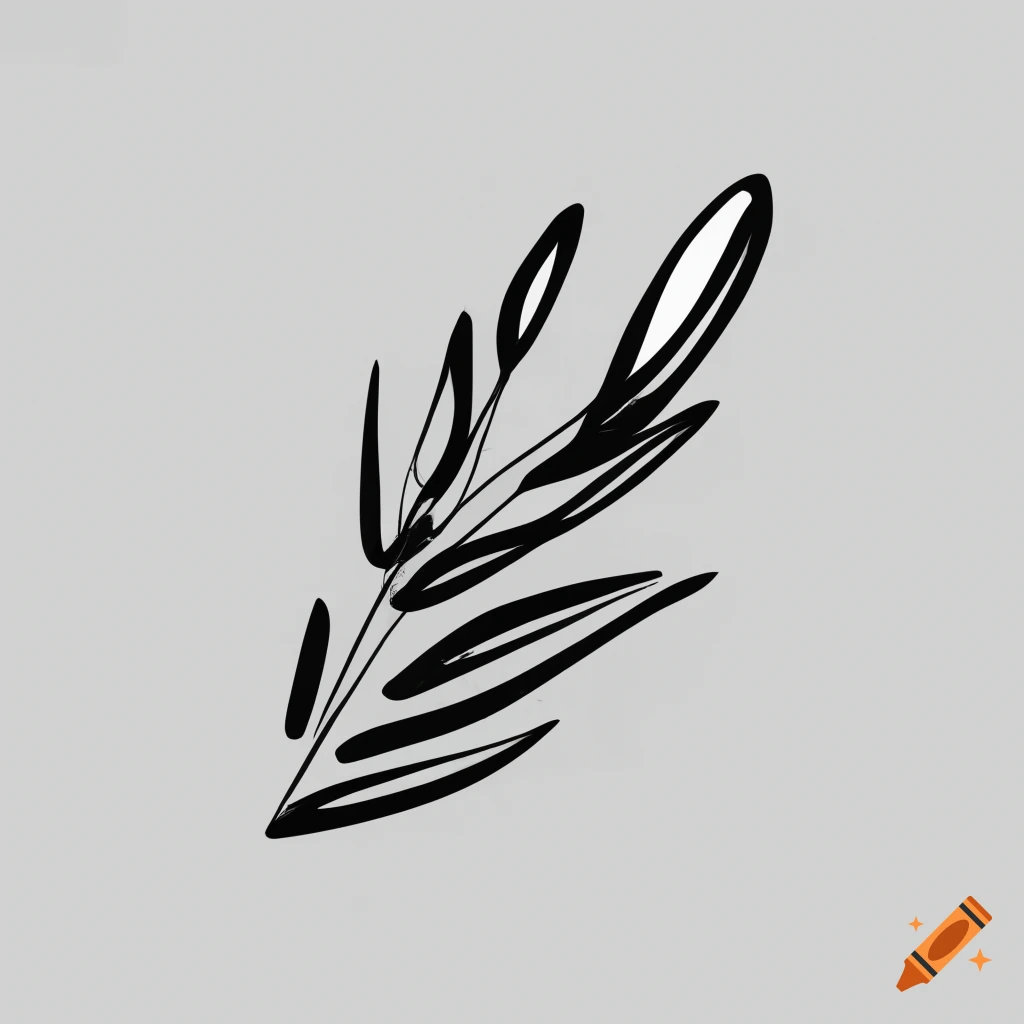 Abstract hand drawn creative wildflower design, side profile, simple ...