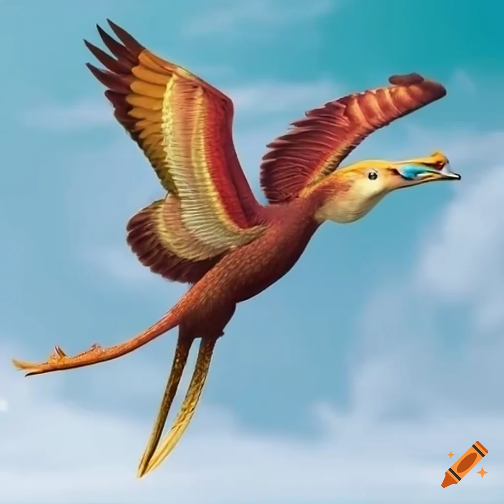 Large winged bird of prey with long red feathers on its head, ultra  detailed, fantasy on Craiyon