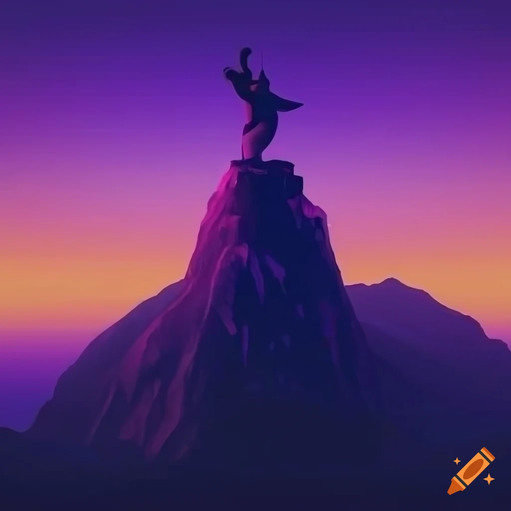 Rio statue; pruple sky; mountains; top of the mountain; trees