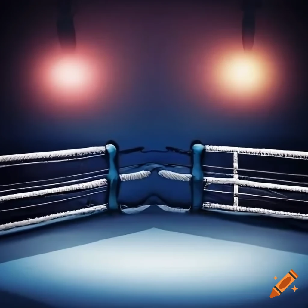 Boxing ring corner and floodlights , Boxing event , Boxing arena Stock  Photo - Alamy