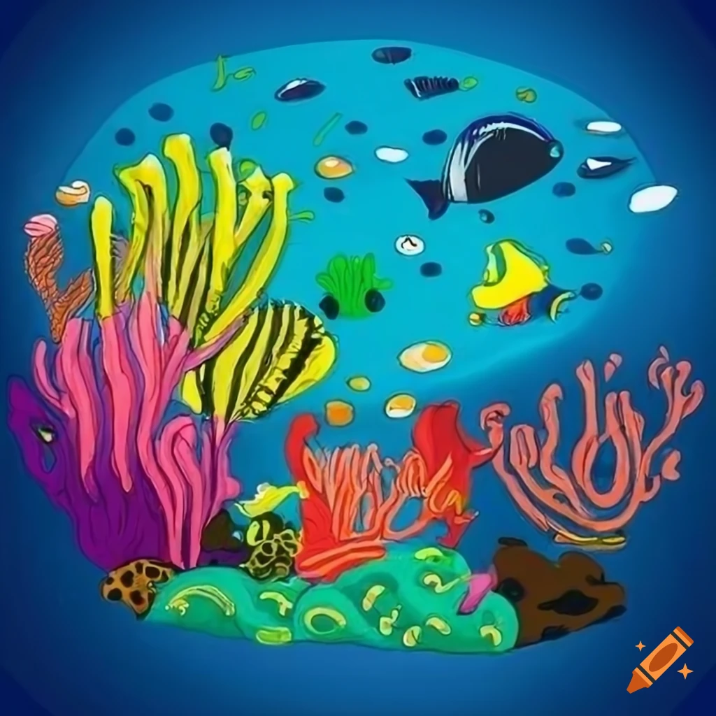 underwater reef drawing