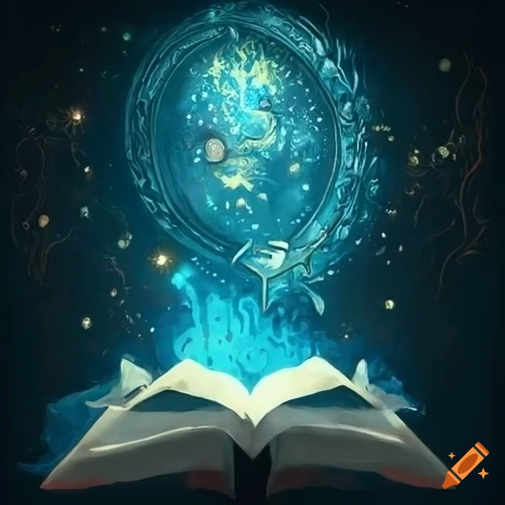 Magic book artwork on Craiyon