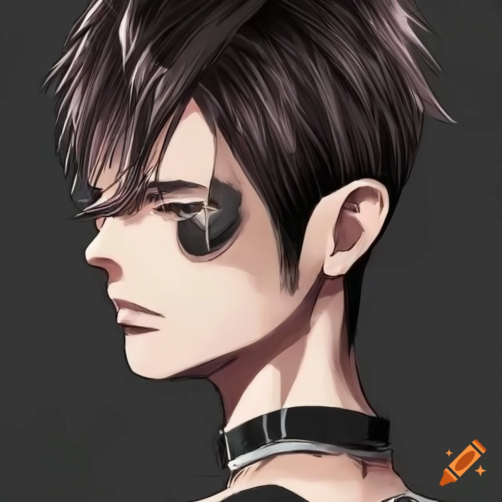 An original character of a man with undercut hairstyle using jacket.  Handrawn illustration with manga style 20512414 Vector Art at Vecteezy