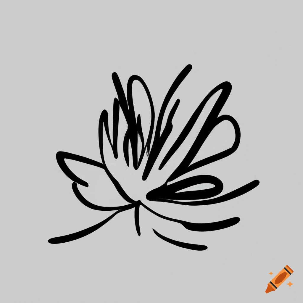 Abstract hand drawn creative wildflower design, side profile, simple ...