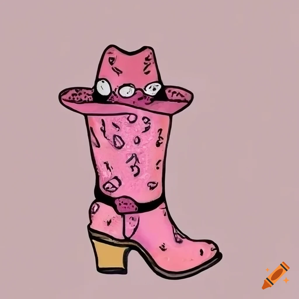 pink cowboy boots cartoon