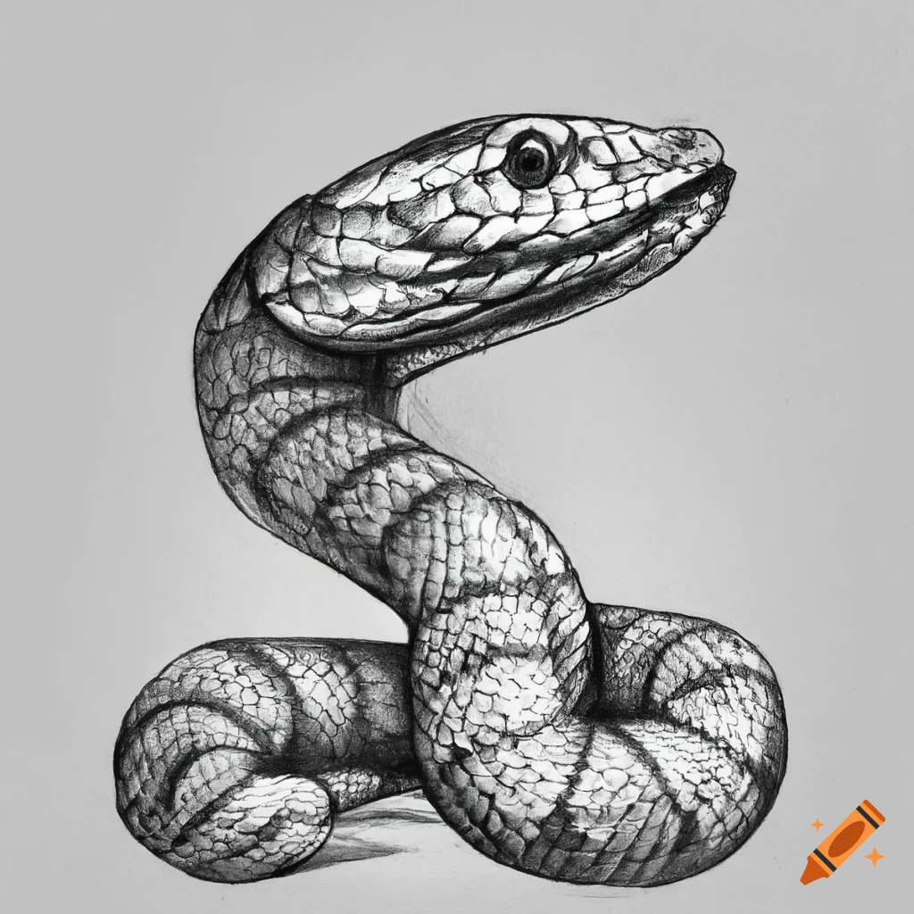 how to draw a realistic snake