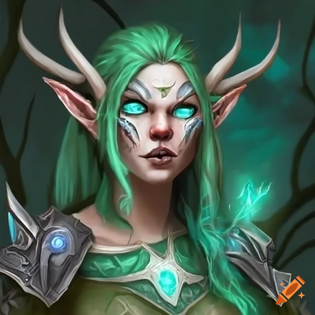 Night elf female druid on Craiyon