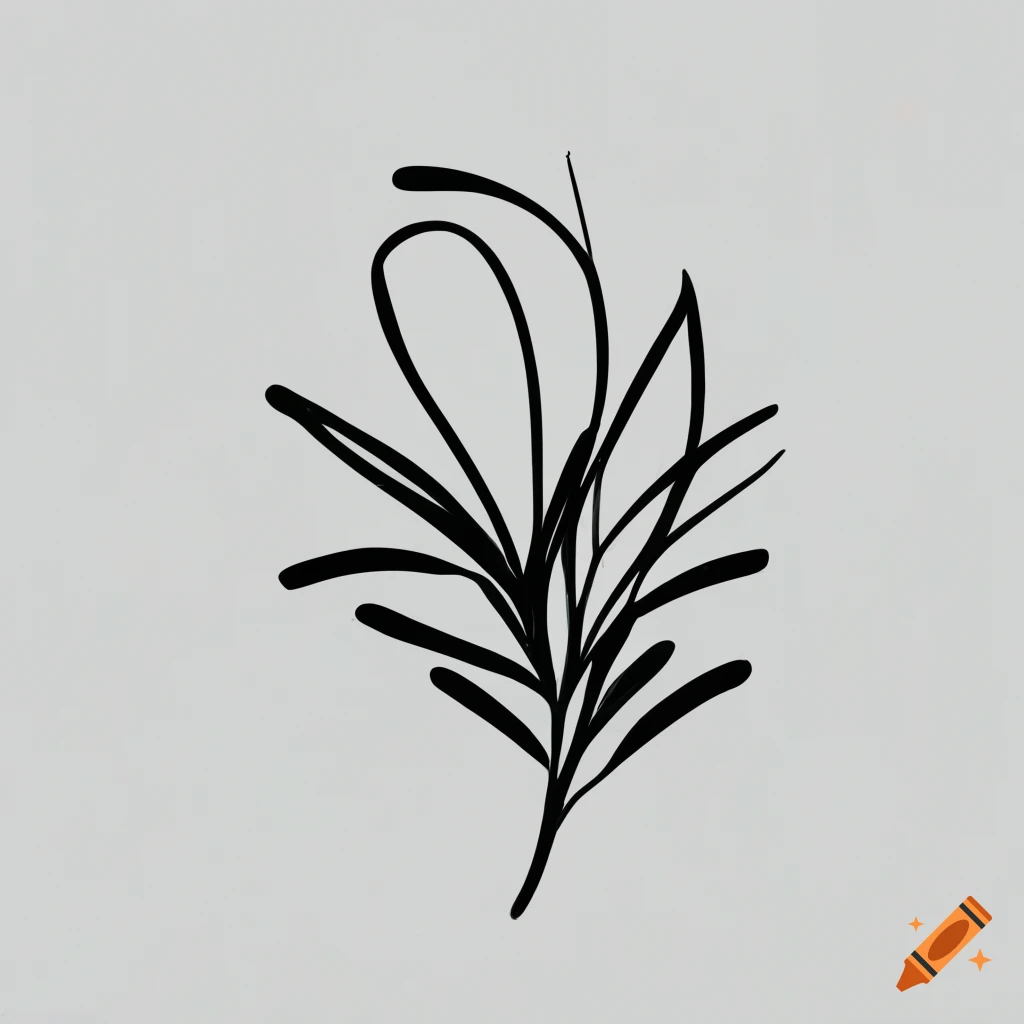 Abstract hand drawn creative wildflower design, side profile, simple ...