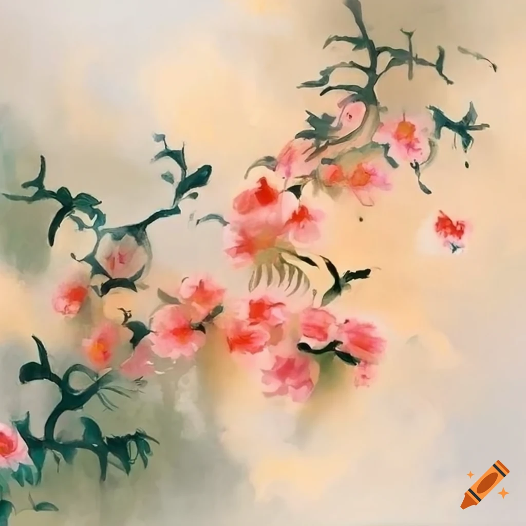 chinese flowers drawings
