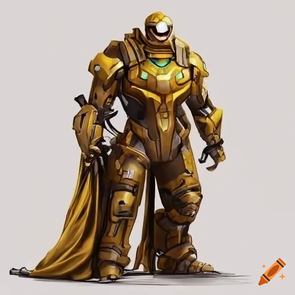 Warforged mechanical man wearing golden brown shades, using a magical ...
