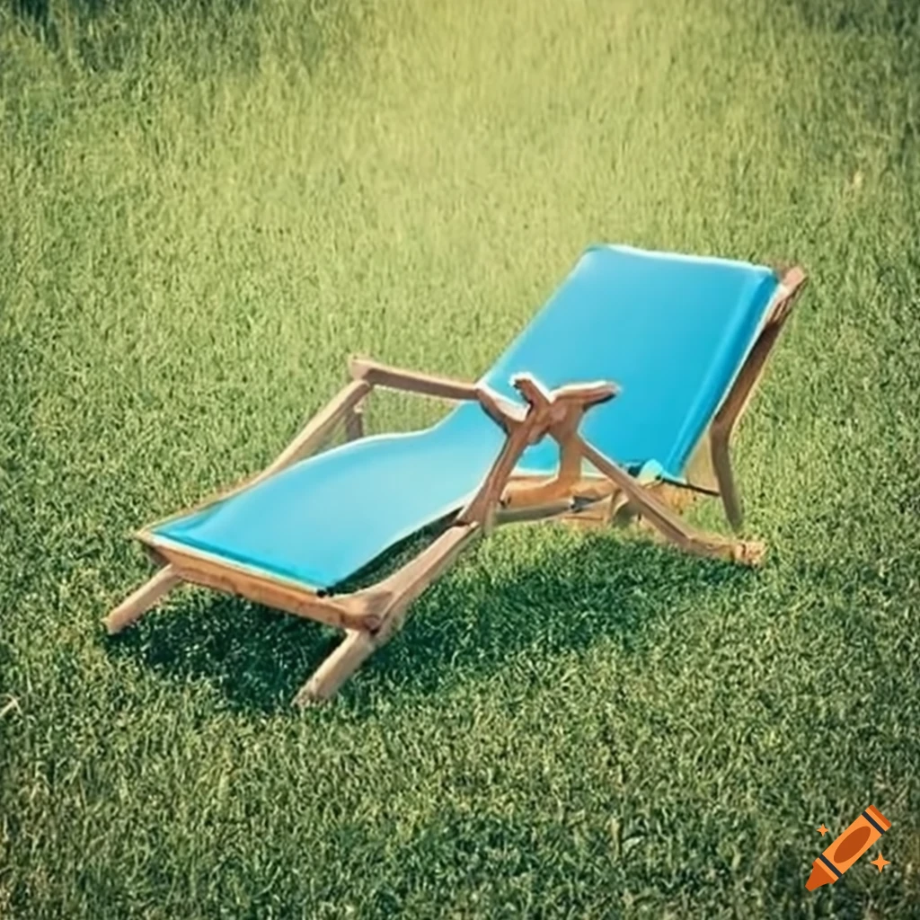 Sun lounger on grass