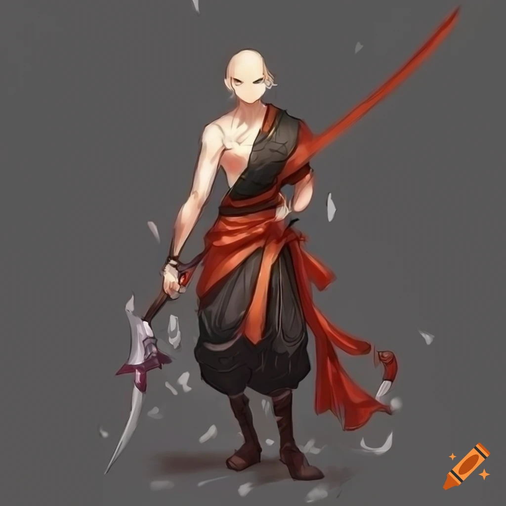 A Japanese male monk anime