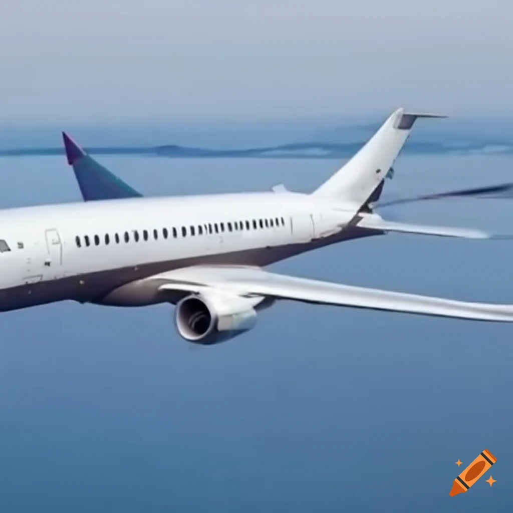 A commercial airplane that lands vertically by rotating its engines