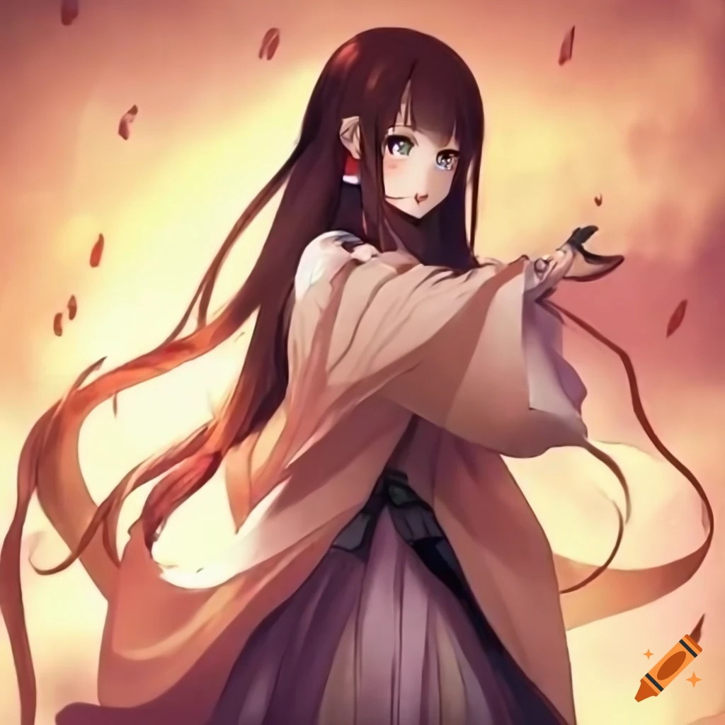 Anime Priestess With Long Hair