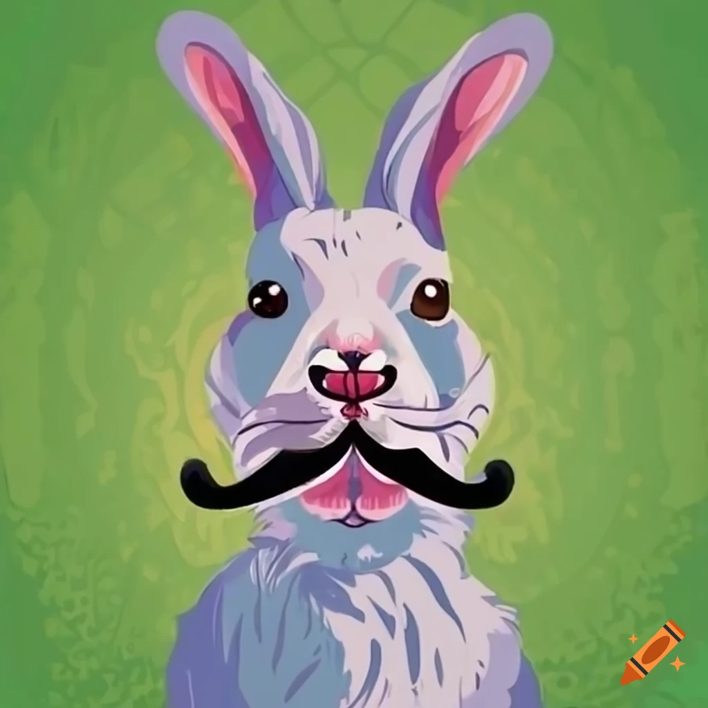 A rabbit with a mustache