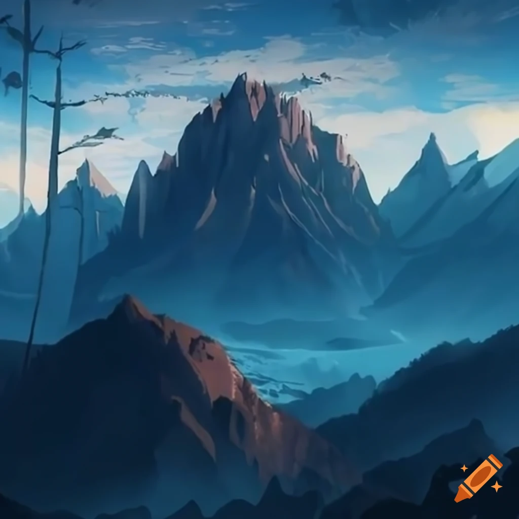 Anime man hiking in the mountains. Manga, cartoon drawing of character  looking at the nature landscape. Majestic moment of happiness and success.  Sad depressed emotions. Adventure lifestyle. Stock Illustration | Adobe  Stock