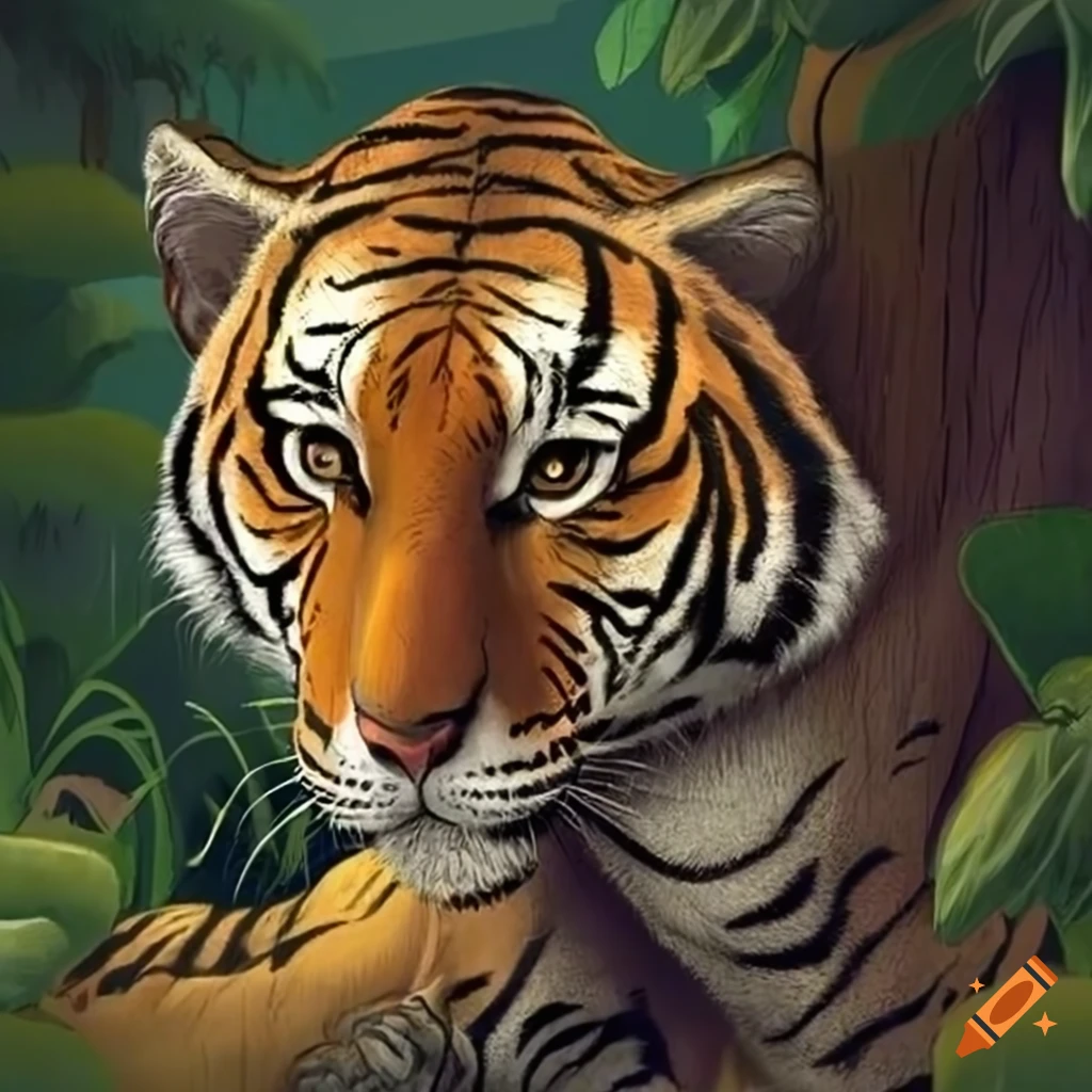 How To Draw A Cool Tiger, Tiger In Jungle, Step by Step, Drawing Guide, by  Dawn - DragoArt