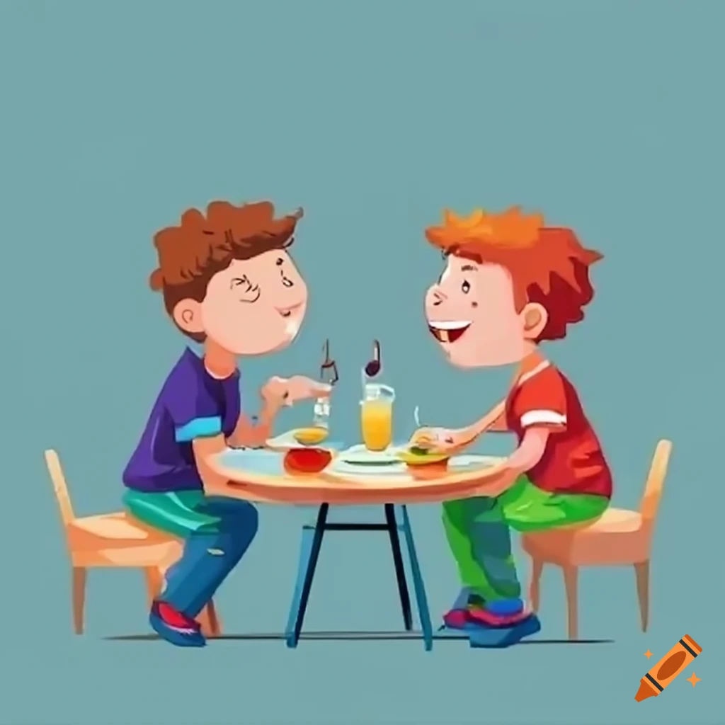 two boys talking cartoon