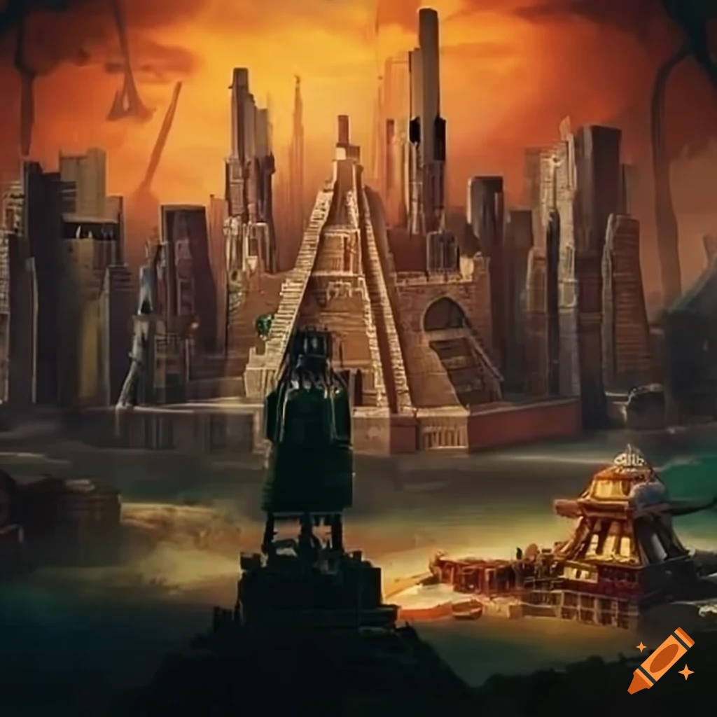 Solarpunk aztec city on Craiyon