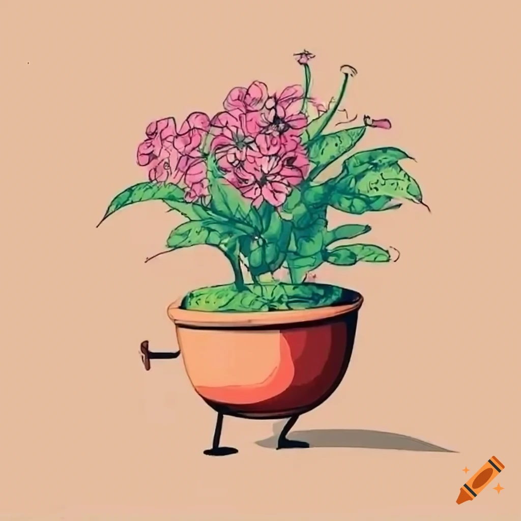 Easy Flower Pot Drawing, HD Png Download - vhv-saigonsouth.com.vn