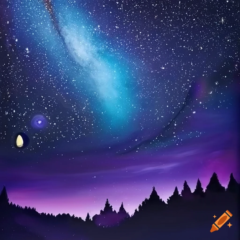 Magical night sky: create a painting that captures the beauty and ...