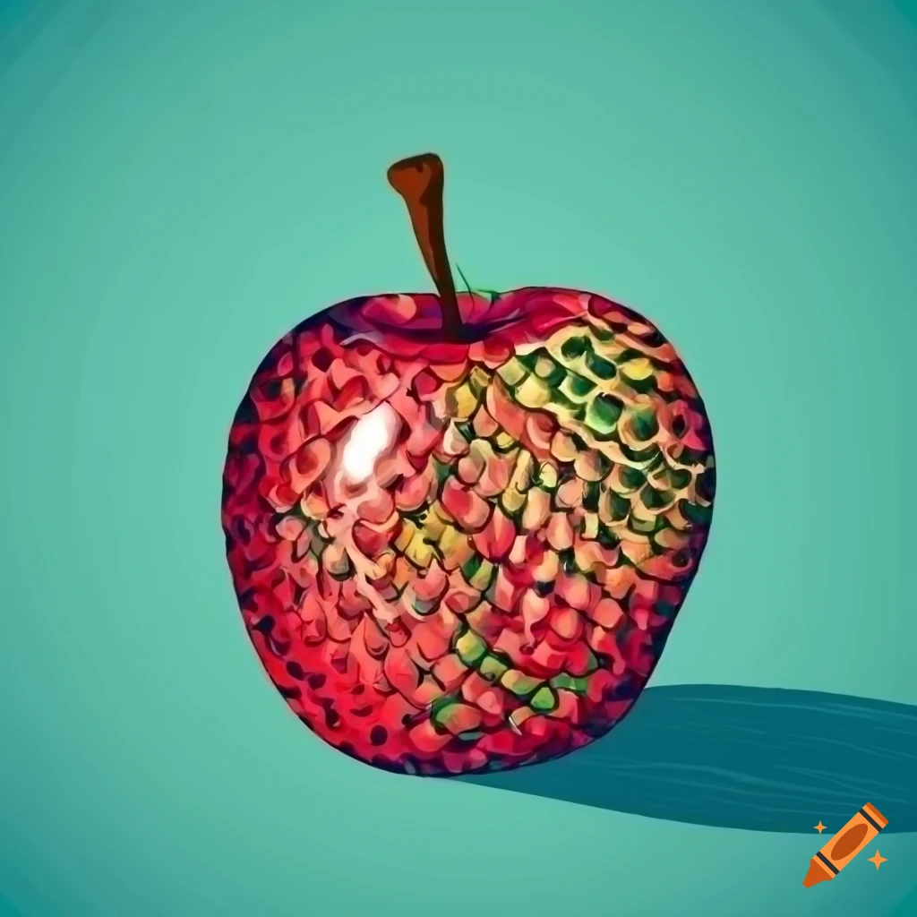 snakeskin apple illustration