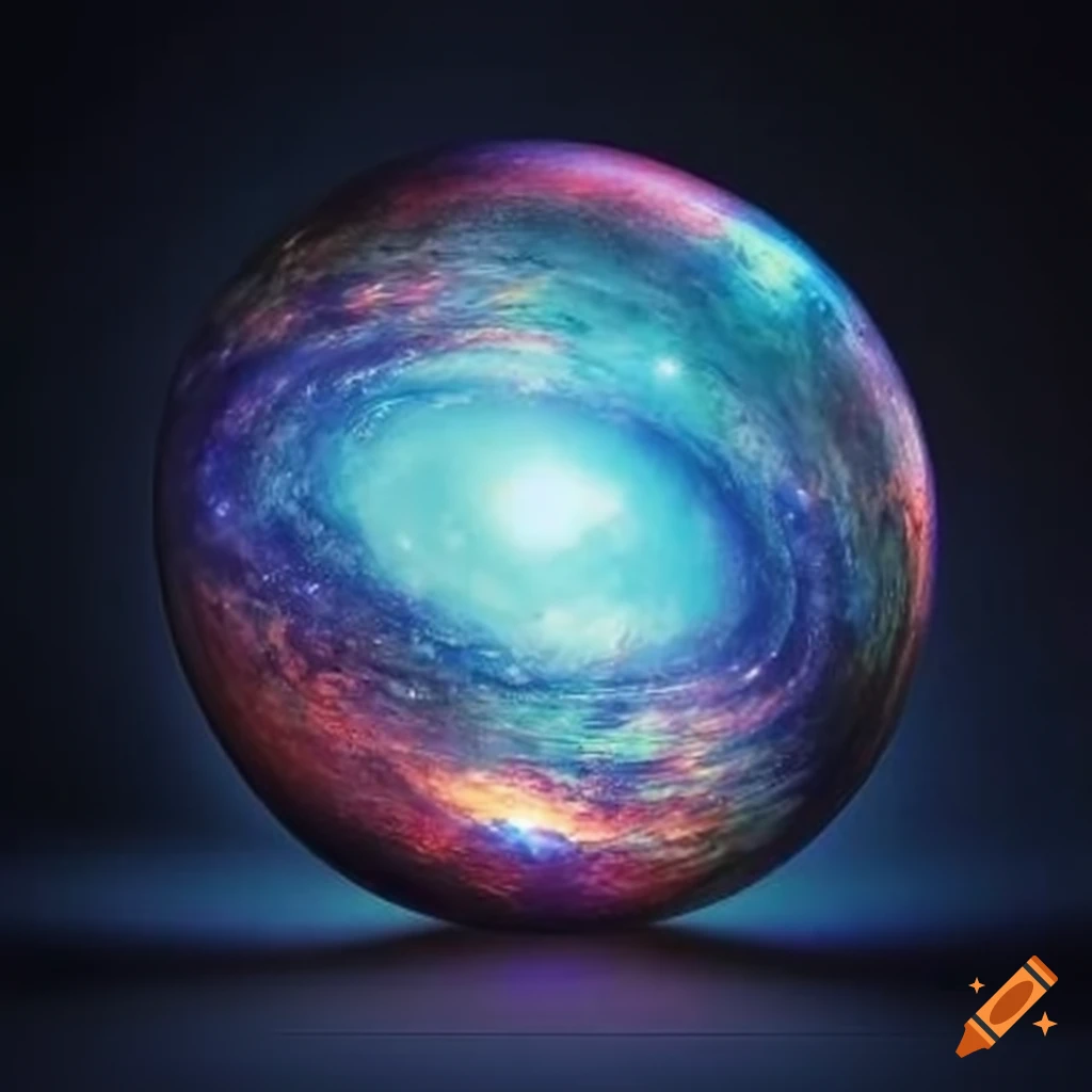 A crystal sphere with a galaxy inside on Craiyon