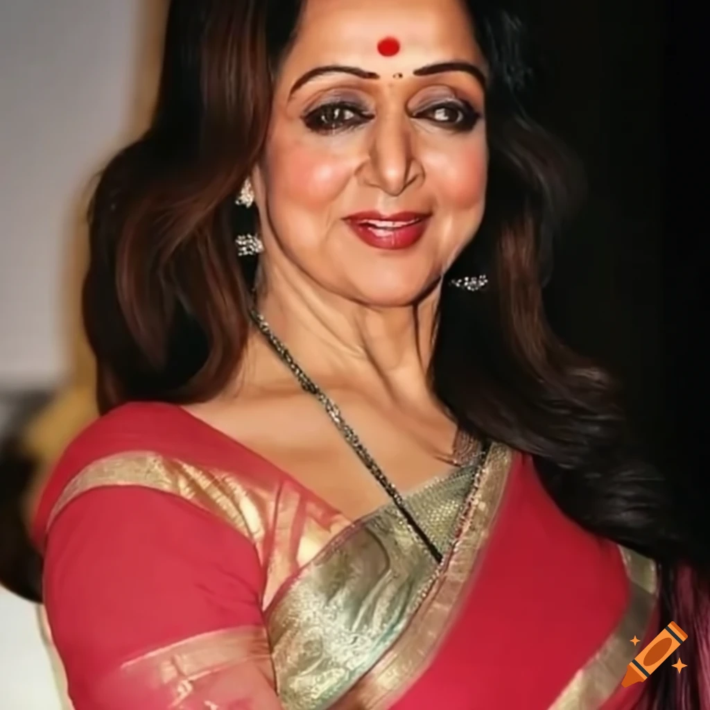 Hema malini,, pony tail., side view on Craiyon