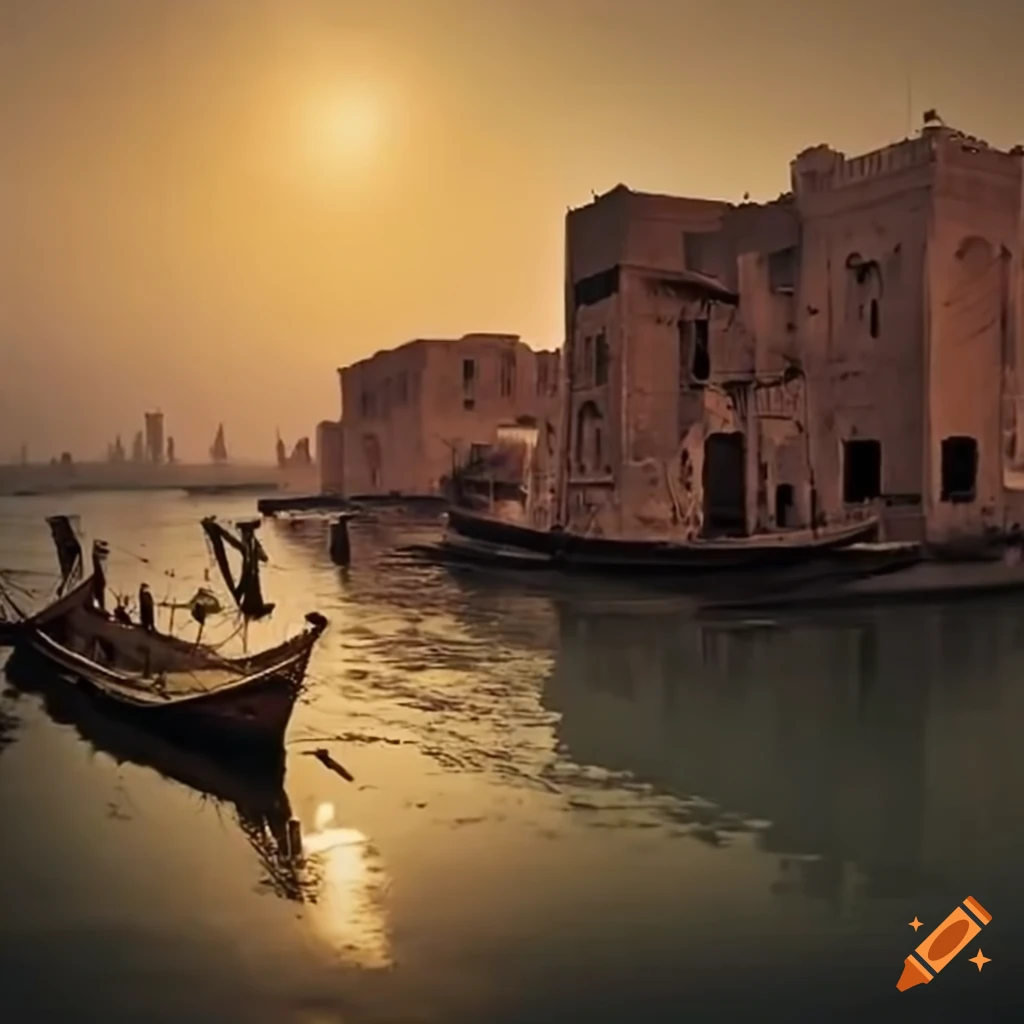 old Dubai fishing village in the 19th century