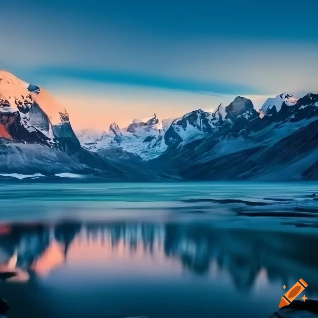 Beautiful mountains with a lake in torres del paine national park in ...