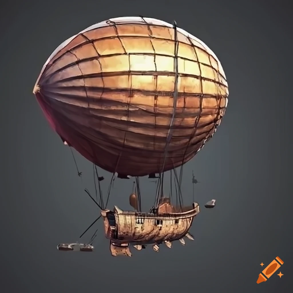 Medieval airship on Craiyon